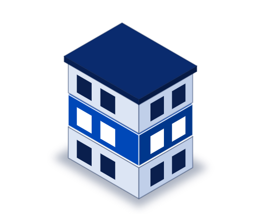 Illustration 3D — immeuble dont un étage est rénové